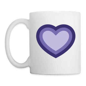 Konzentrisches lila Herz - Tasse - Weiß - Links