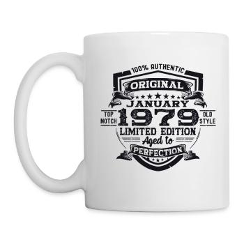 Born 1979 January 44th birthday Gift man - Mug - white - Left