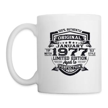Born 1977 January 46th birthday Gift man - Mug - white - Left