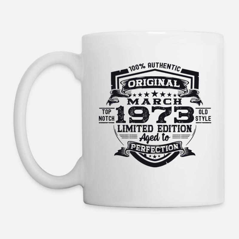 50e anniversaire Mann Original March Né en 1973 - Mug blanc - blanc