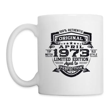 50e anniversaire homme April Né en 1973 Original - Mug blanc - blanc - Gauche