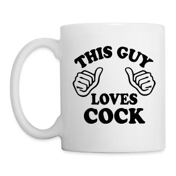 This guy loves cock - Mug - white - Left