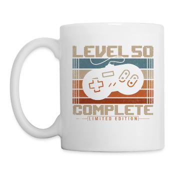 50 Birthday Gift 50 Years Level 50 Complete - Mug - white - Left