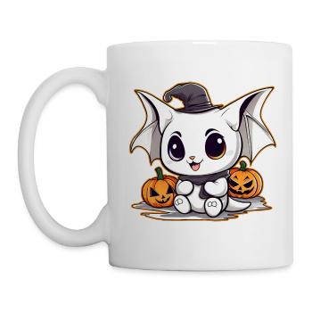 Mignon monstre d’Halloween avec des citrouilles - Mug blanc - blanc - Gauche