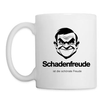 Schadenfreude - dunkel - Tasse - Weiß - Links