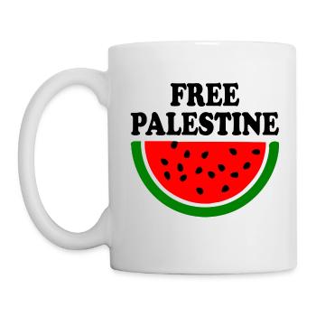 Free palestine Melon pastèque - Mug blanc - blanc - Gauche