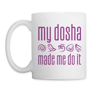 Ayurveda saying funny My dosha made me do it - Mug - white - Left