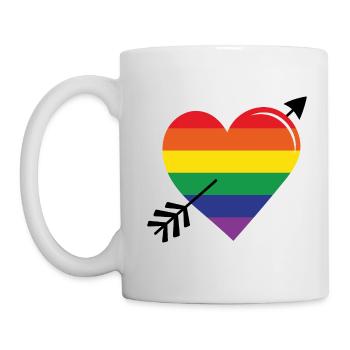 Pfeil Regenbogenherz Stolz - Tasse - Weiß - Links