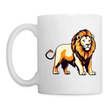 Proud lion in retro style - Mug - white - Left