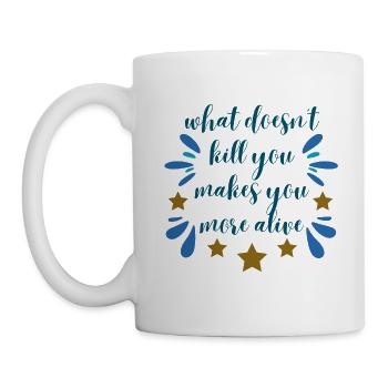 Ce qui ne vous tue pas - bleu - Mug blanc - blanc - Gauche