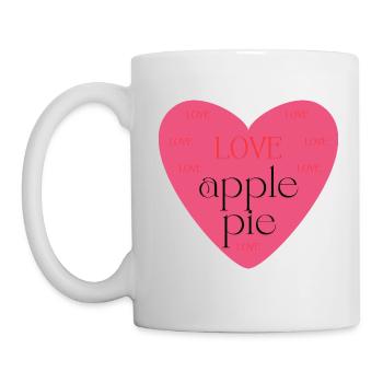 Tarte aux pommes en forme de cœur - Mug blanc - blanc - Gauche