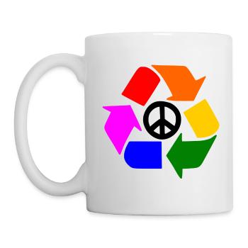 Friedenszeichen - Tasse - Weiß - Links