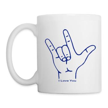 Fingerzeichen ILY - Tasse - Weiß - Links