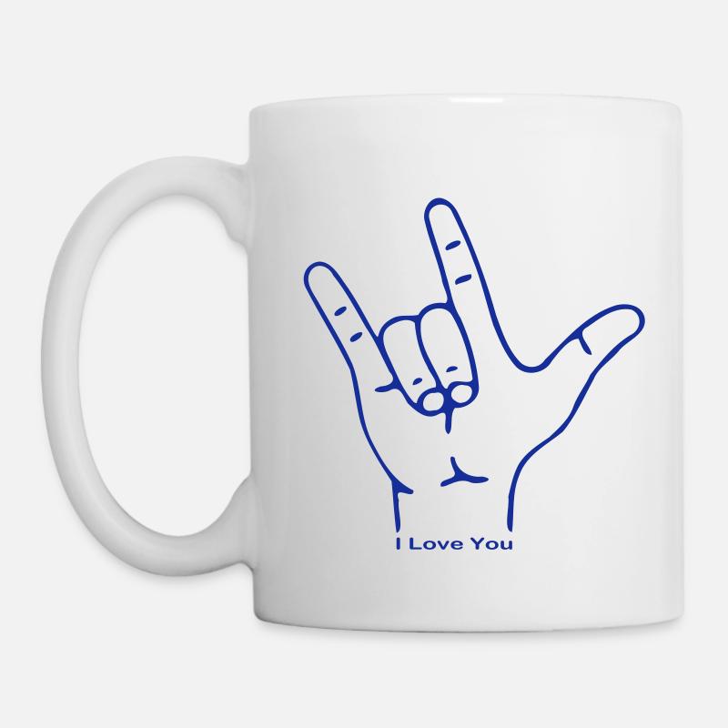 Fingerzeichen ILY - Tasse - Weiß