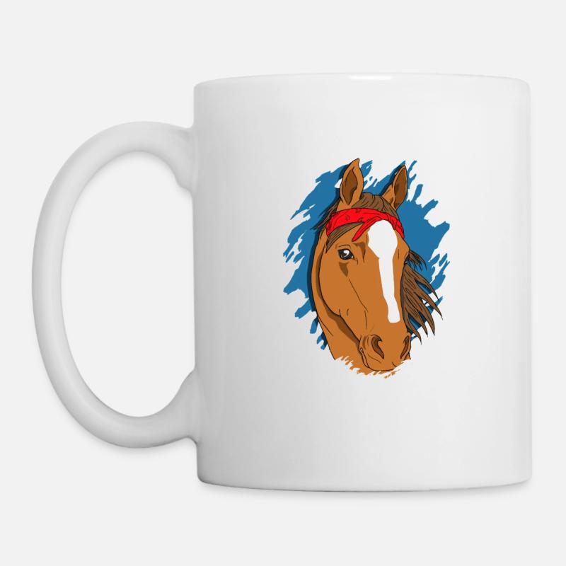 Bandana Pferdekopf - Tasse - Weiß