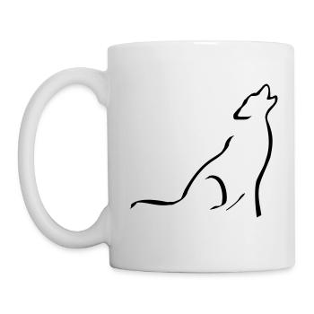 howling wolf - sketch - Mug - white - Left