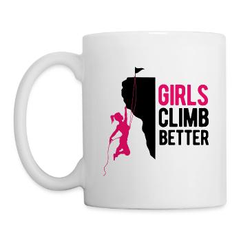 Rocher escalade grimpeur femme cadeau montagnes - Mug blanc - blanc - Gauche
