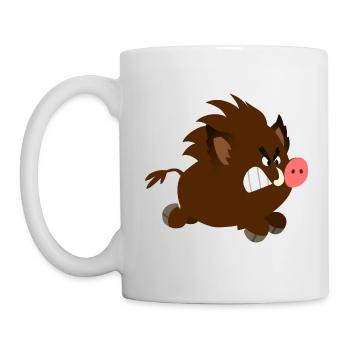 Sanglier de dessin animé en colère par Cheerful Madness !! - Mug blanc - blanc - Gauche