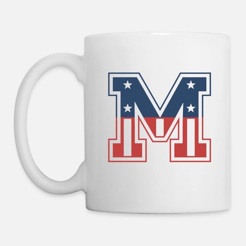 Buchstabe M USA - Tasse - Weiß