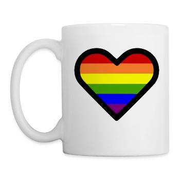 Lgbt Regenbogen herz - Tasse - Weiß - Links
