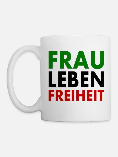 Frau leben freiheit - Tasse - Weiß
