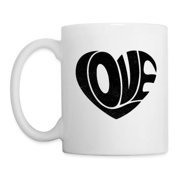 Coeur d’amour noir - Mug blanc - blanc - Gauche