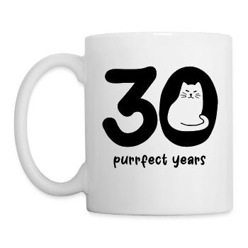30 purrfect ans - Joyeux anniversaire! - Mug blanc - blanc - Gauche