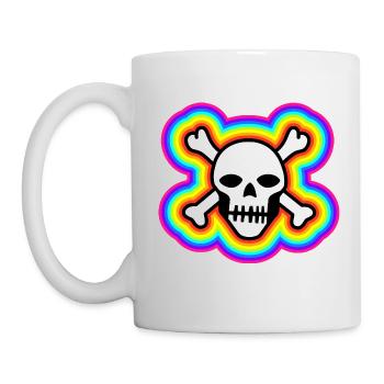 Rainbow Colored Skull: Vibrant and Unique Skull - Mug - white - Left