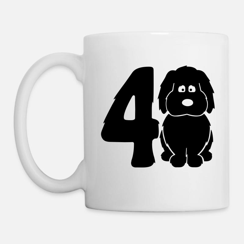 40 ans (et) heureux avec un chien - Mug blanc - blanc