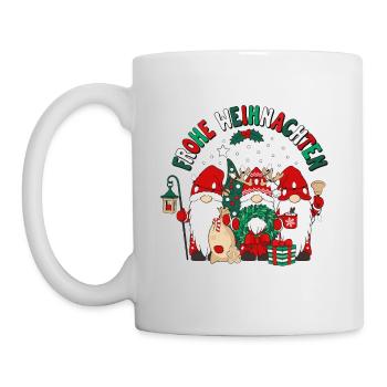 Frohe Weihnachten Wichtel Gnomies - Tasse - Weiß - Links