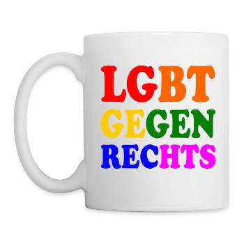 Lgbt gegen rechts - Tasse - Weiß - Links