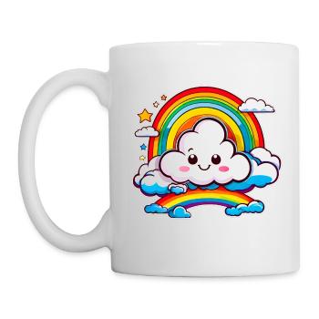 Cute cloud with rainbow - Mug - white - Left