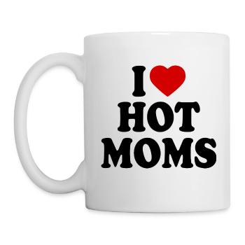 I love hot moms - Tasse - Weiß - Links