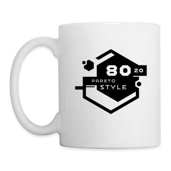 80/20 Cup – Pareto Lineal in Schwarz - Tasse - Weiß - Links