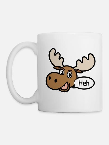 Amüsierter Elch - Tasse - Weiß