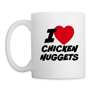 Ich liebe Chicken Nuggets - Tasse - Weiß - Links