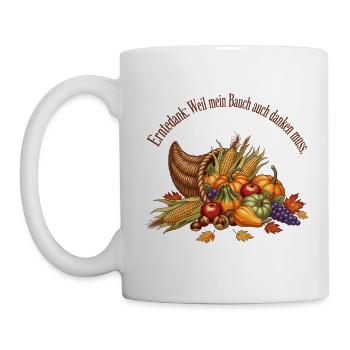 Thanksgiving : Parce que mon estomac doit aussi rendre grâce. - Mug blanc - blanc - Gauche