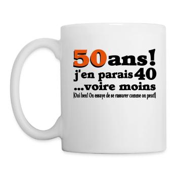 50 ans / anniversaire 50 ans / t-shirt 50 ans - Mug blanc - blanc - Gauche