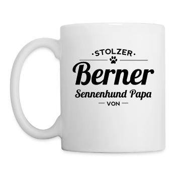 Berner Sennenhund Papa Wunschname - Tasse - Weiß - Links
