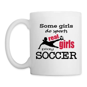 Real girls play soccer! - Mug - white - Left