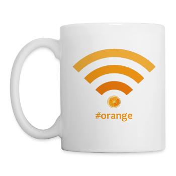 hashtag orange wifi - Mug - white - Left