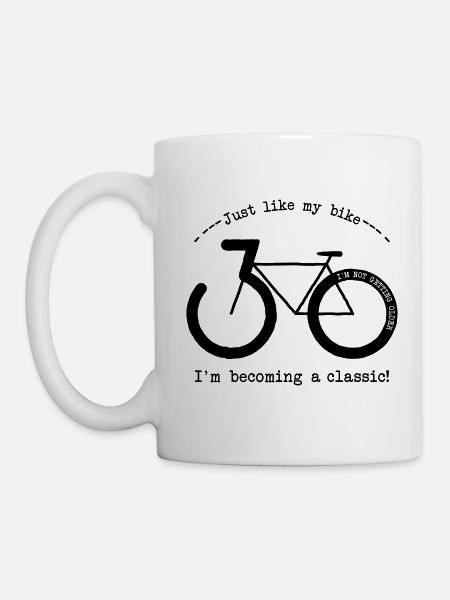 Tout comme mon vélo, je deviens un classique! - Mug blanc - blanc