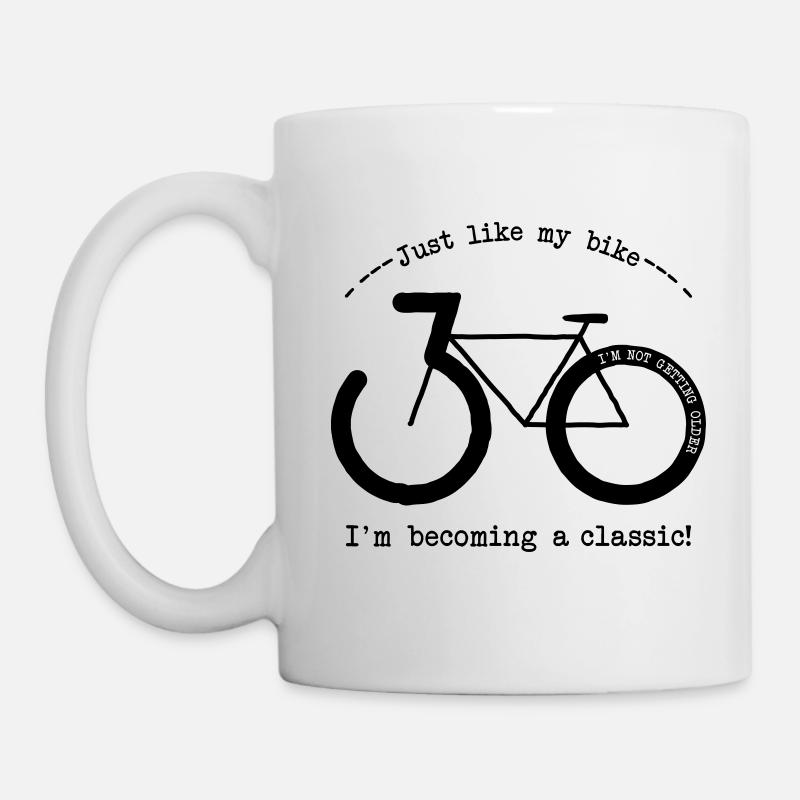 Tout comme mon vélo, je deviens un classique! - Mug blanc - blanc
