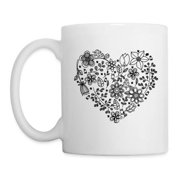 Floral Heart - Mug - white - Left