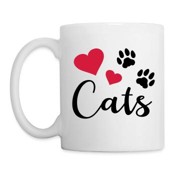 Chat amour patte coeur patte de chat amour félin - Mug blanc - blanc - Gauche