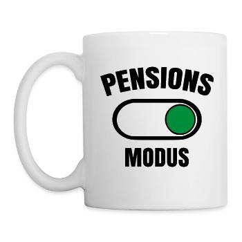 Pension Rente Pensionist Geschenk Ruhestanstand - Tasse - Weiß - Links