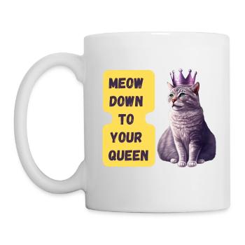 Miaou jusqu’à votre impression d’art Queen - Mug blanc - blanc - Gauche