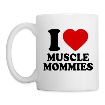 I love muscle mommies - Tasse - Weiß - Links