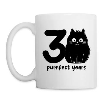 30 purrfect years - Tasse - Weiß - Links