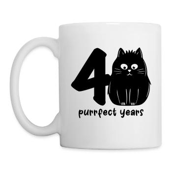 really purrfect 40 years - Tasse - Weiß - Links